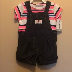 Baby girl 2 Piece Carter’s overalls (3 mos)